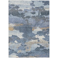 Machine Washable Indoor/Outdoor Chantille ACN2434 Blue 9' x 12' Rug