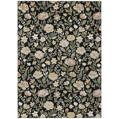 Machine Washable Indoor/Outdoor Chantille ACN2438 Black 9' x 12' Rug