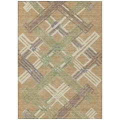 Machine Washable Indoor/Outdoor Chantille ACN2452 Gold 9' x 12' Rug