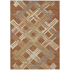 Machine Washable Indoor/Outdoor Chantille ACN2452 Orange 9' x 12' Rug