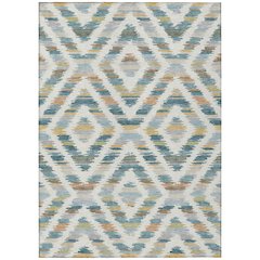 Machine Washable Indoor/Outdoor Chantille ACN2453 Teal 9' x 12' Rug