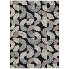 Machine Washable Indoor/Outdoor Chantille ACN2462 Black 9' x 12' Rug