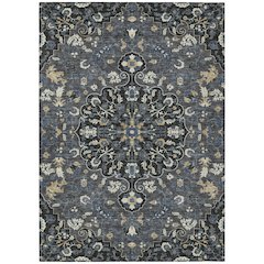 Machine Washable Indoor/Outdoor Chantille ACN2463 Black 9' x 12' Rug