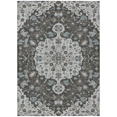 Machine Washable Indoor/Outdoor Chantille ACN2463 Gray 9' x 12' Rug