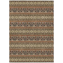 Machine Washable Indoor/Outdoor Chantille ACN2465 Brown 9' x 12' Rug