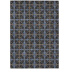 Machine Washable Indoor/Outdoor Chantille ACN2469 Black 9' x 12' Rug
