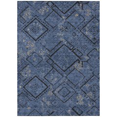 Machine Washable Indoor/Outdoor Chantille ACN2470 Blue 9' x 12' Rug