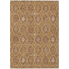 Machine Washable Indoor/Outdoor Chantille ACN2471 Gold 9' x 12' Rug
