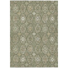 Machine Washable Indoor/Outdoor Chantille ACN2471 Green 9' x 12' Rug