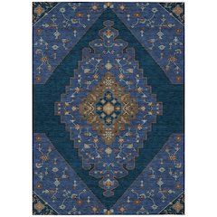 Machine Washable Indoor/Outdoor Chantille ACN2472 Blue 9' x 12' Rug