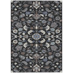 Machine Washable Indoor/Outdoor Chantille ACN2473 Black 9' x 12' Rug