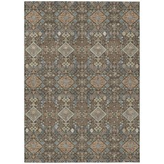 Machine Washable Indoor/Outdoor Chantille ACN2478 Brown 9' x 12' Rug