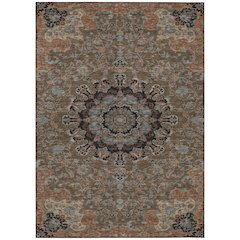 Machine Washable Indoor/Outdoor Chantille ACN2489 Brown 9' x 12' Rug