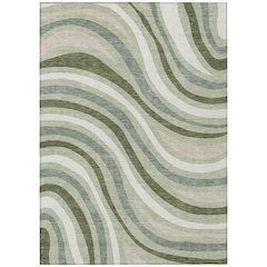 Machine Washable Indoor/Outdoor Chantille ACN2490 Green 9' x 12' Rug