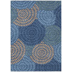 Machine Washable Indoor/Outdoor Chantille ACN2492 Blue 9' x 12' Rug