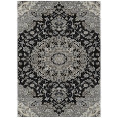 Machine Washable Indoor/Outdoor Chantille ACN2495 Black 9' x 12' Rug