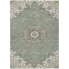 Machine Washable Indoor/Outdoor Chantille ACN2495 Green 9' x 12' Rug