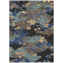 Machine Washable Indoor/Outdoor Chantille ACN2497 Black 9' x 12' Rug