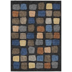 Machine Washable Indoor/Outdoor Chantille ACN2501 Black 9' x 12' Rug