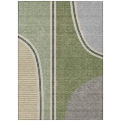 Machine Washable Indoor/Outdoor Chantille ACN2505 Green 9' x 12' Rug
