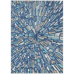 Machine Washable Indoor/Outdoor Chantille ACN2514 Blue 9' x 12' Rug