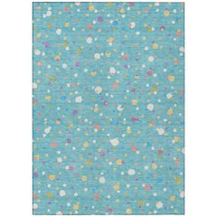 Machine Washable Indoor/Outdoor Chantille ACN2518 Teal 9' x 12' Rug