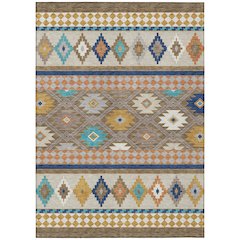 Machine Washable Indoor/Outdoor Chantille ACN2519 Brown 9' x 12' Rug