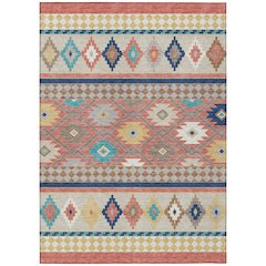 Machine Washable Indoor/Outdoor Chantille ACN2519 Orange 9' x 12' Rug