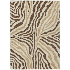 Machine Washable Indoor/Outdoor Chantille ACN2523 Brown 9' x 12' Rug