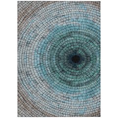 Machine Washable Indoor/Outdoor Chantille ACN2524 Teal 9' x 12' Rug