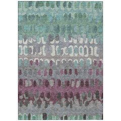 Machine Washable Indoor/Outdoor Chantille ACN2529 Teal 9' x 12' Rug
