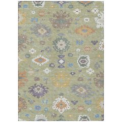 Machine Washable Indoor/Outdoor Chantille ACN2532 Green 9' x 12' Rug