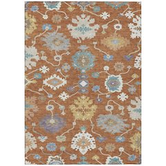 Machine Washable Indoor/Outdoor Chantille ACN2532 Orange 9' x 12' Rug