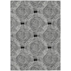 Machine Washable Indoor/Outdoor Chantille ACN2534 Black 9' x 12' Rug