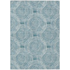 Machine Washable Indoor/Outdoor Chantille ACN2534 Teal 9' x 12' Rug