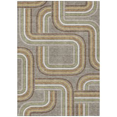 Machine Washable Indoor/Outdoor Chantille ACN2535 Brown 9' x 12' Rug