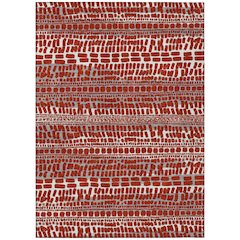 Machine Washable Indoor/Outdoor Chantille ACN2540 Red 9' x 12' Rug