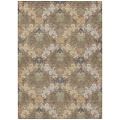 Machine Washable Indoor/Outdoor Chantille ACN2544 Brown 9' x 12' Rug