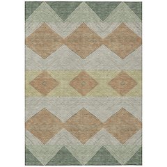 Machine Washable Indoor/Outdoor Chantille ACN2545 Green 9' x 12' Rug