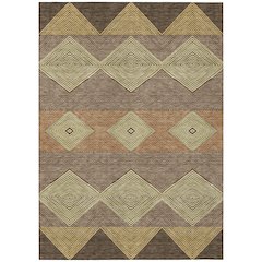 Machine Washable Indoor/Outdoor Chantille ACN2545 Brown 9' x 12' Rug