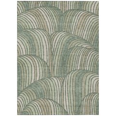 Machine Washable Indoor/Outdoor Chantille ACN2546 Green 9' x 12' Rug