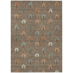 Machine Washable Indoor/Outdoor Chantille ACN2550 Brown 9' x 12' Rug