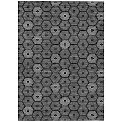 Machine Washable Indoor/Outdoor Chantille ACN2559 Black 9' x 12' Rug