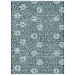 Machine Washable Indoor/Outdoor Chantille ACN2559 Teal 9' x 12' Rug