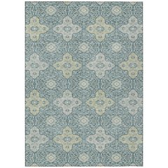 Machine Washable Indoor/Outdoor Chantille ACN2566 Teal 9' x 12' Rug