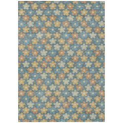 Machine Washable Indoor/Outdoor Chantille ACN2569 Teal 9' x 12' Rug