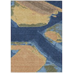 Machine Washable Indoor/Outdoor Chantille ACN2571 Blue 9' x 12' Rug