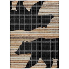 Machine Washable Indoor/Outdoor Chantille ACN2577 Black 9' x 12' Rug
