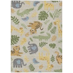 Machine Washable Indoor/Outdoor Chantille ACN2578 Brown 9' x 12' Rug