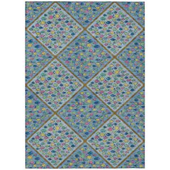 Machine Washable Indoor/Outdoor Chantille ACN2579 Blue 9' x 12' Rug